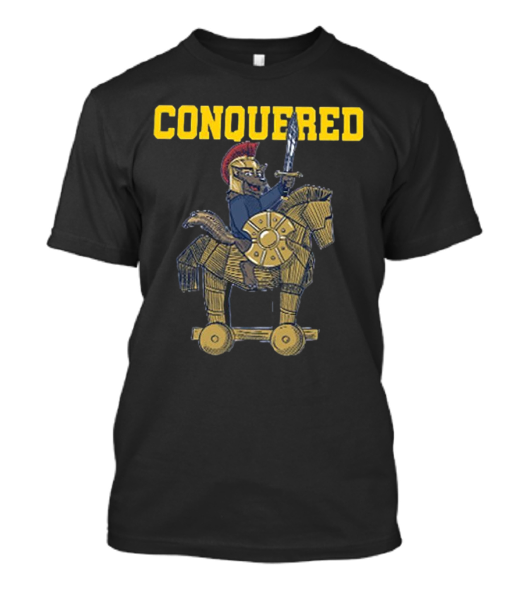 Conquered Trojan Horse Spartan Warrior T-Shirt
