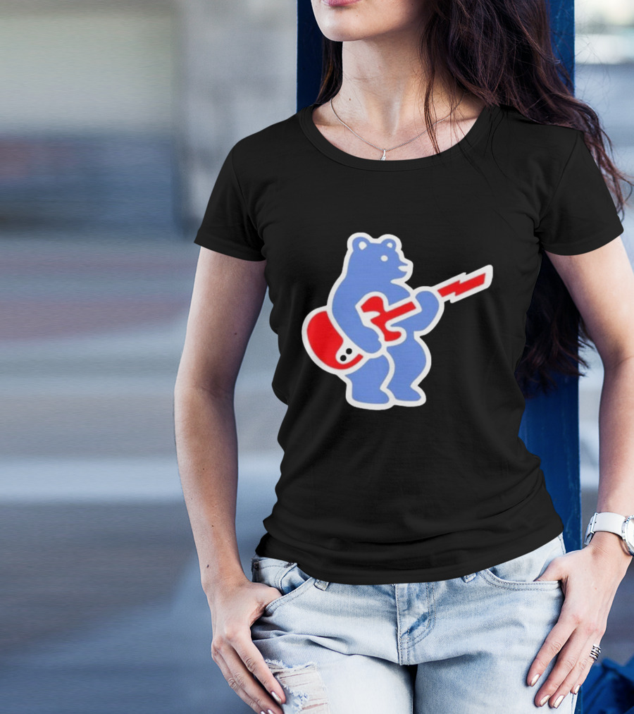 Cubs Bear Guitar Logo T-Shirt