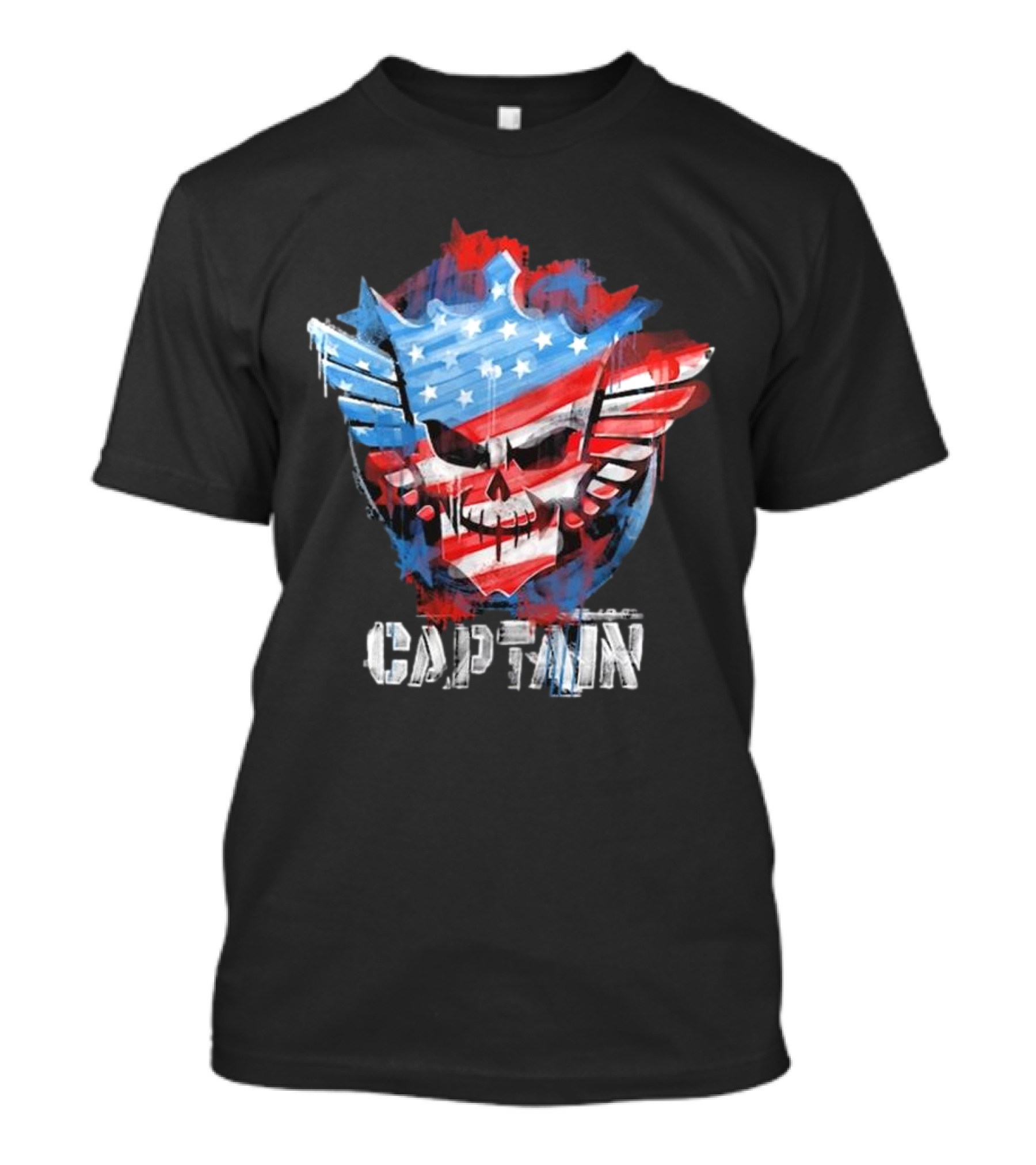 Bold American Skull Captain Icon With Stars And Stripes Cody Rhodes T-Shirt