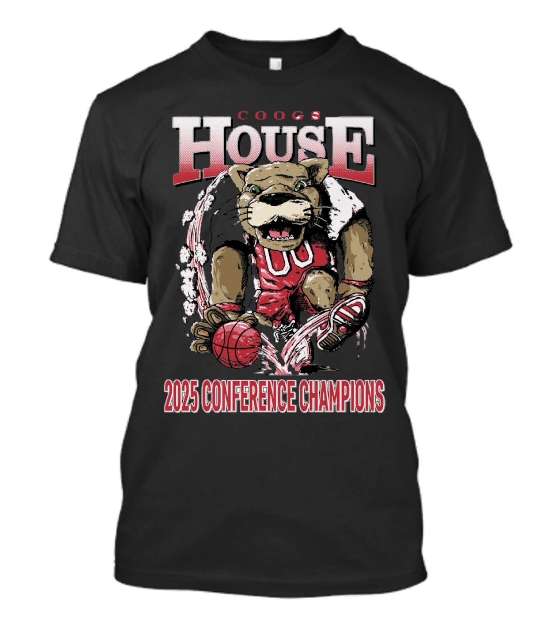 Coogs House The Twelve 2025 Conference Champions Houston Cougars Mascot T-Shirt