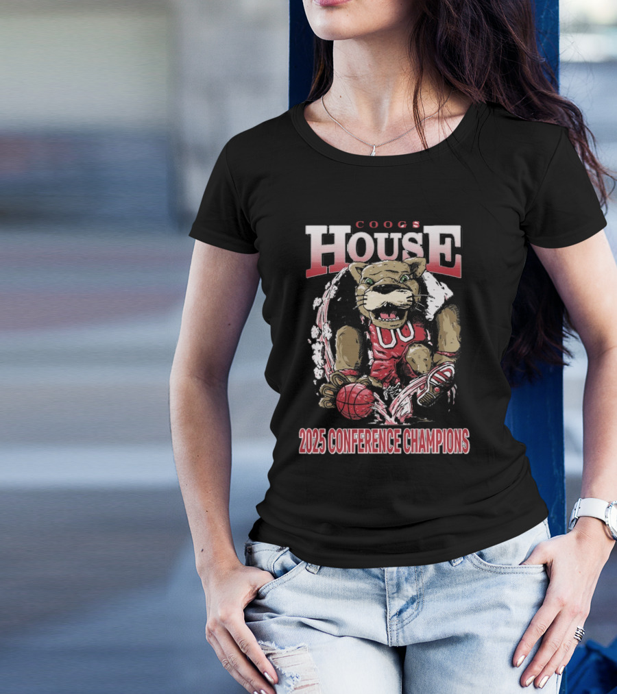 Coogs House The Twelve 2025 Conference Champions Houston Cougars Mascot T-Shirt