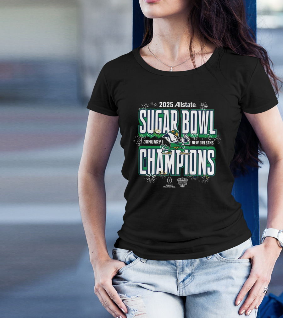 College Football Playoff Notre Dame 2025 Allstate Sugar Bowl Champions T-Shirt