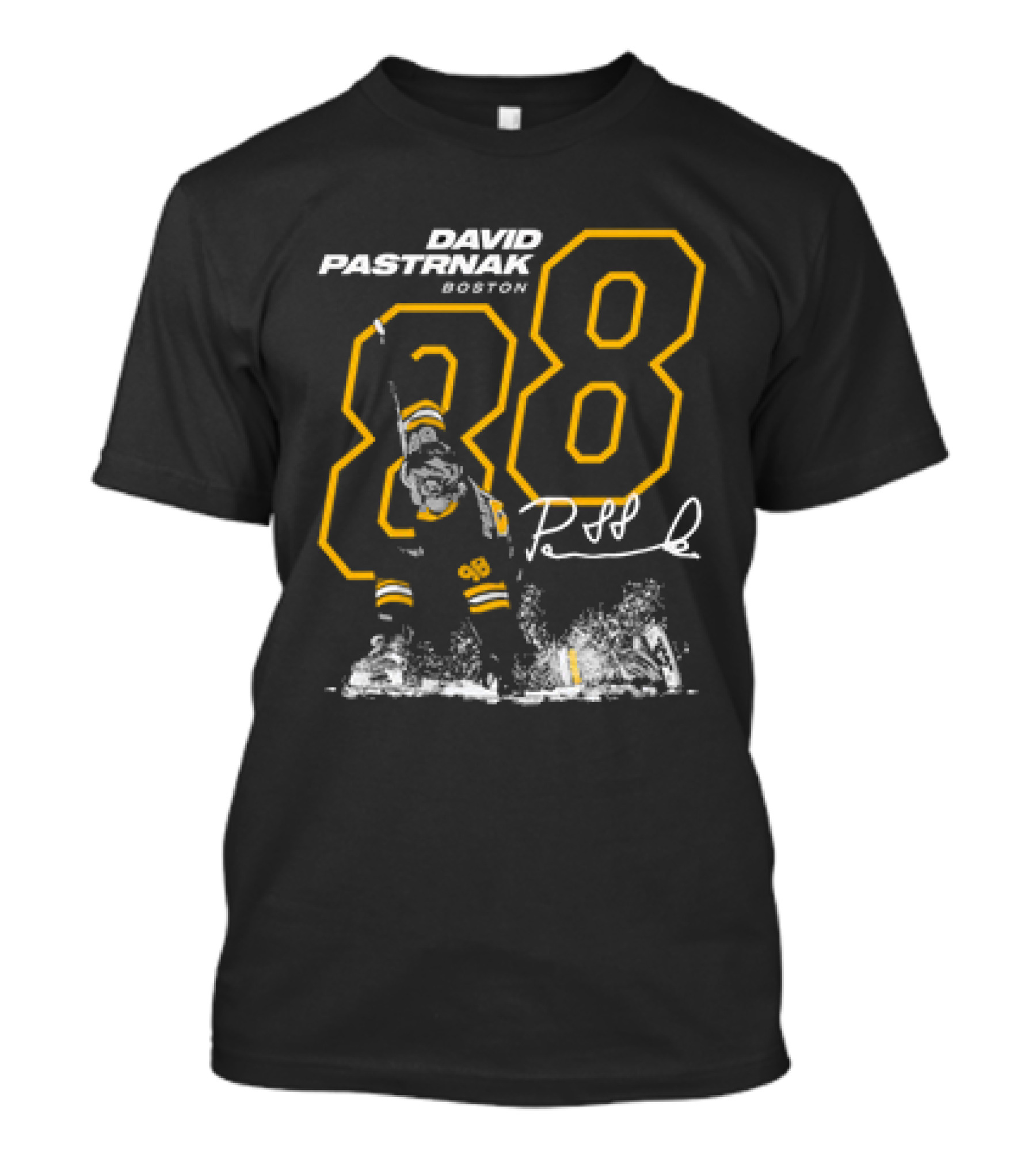 David Pastrnak Boston Bruins NHL Hockey Outline Y Signature Vintage T-Shirt