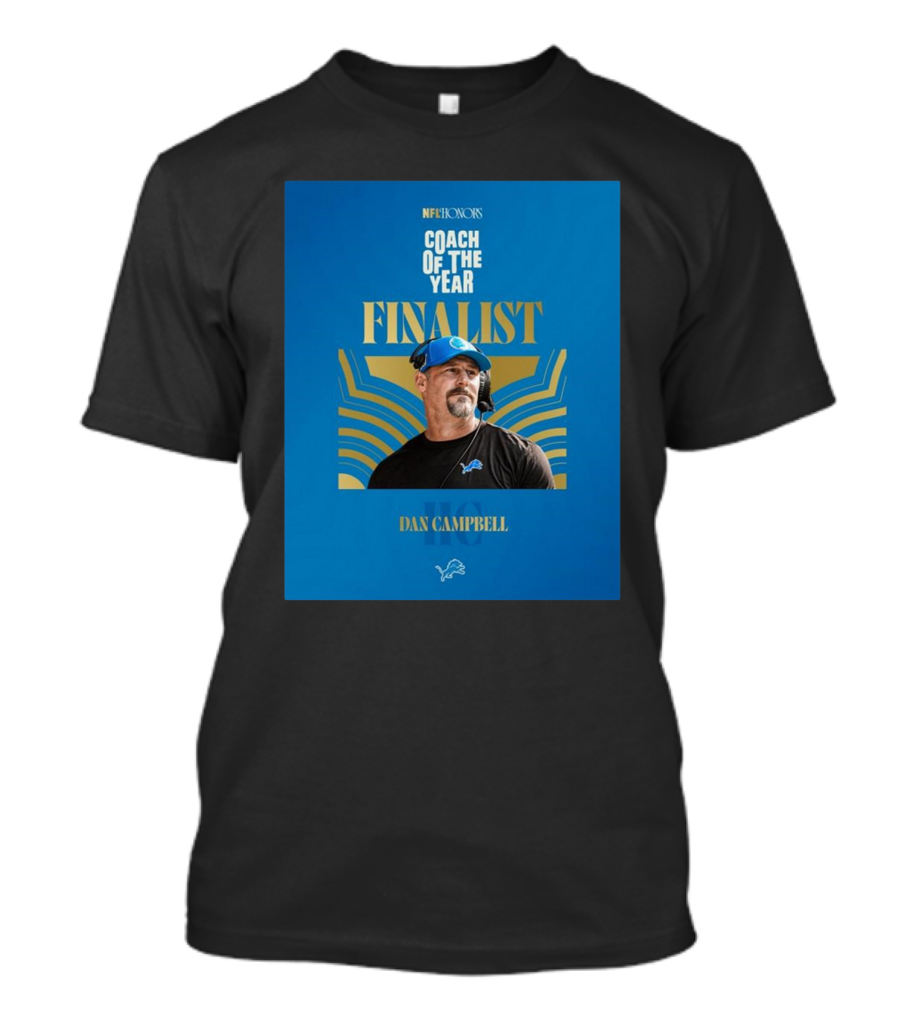 Detroit Lions Dan Campbell Coach Of The Year Award Finalist NFL Honors T-Shirt