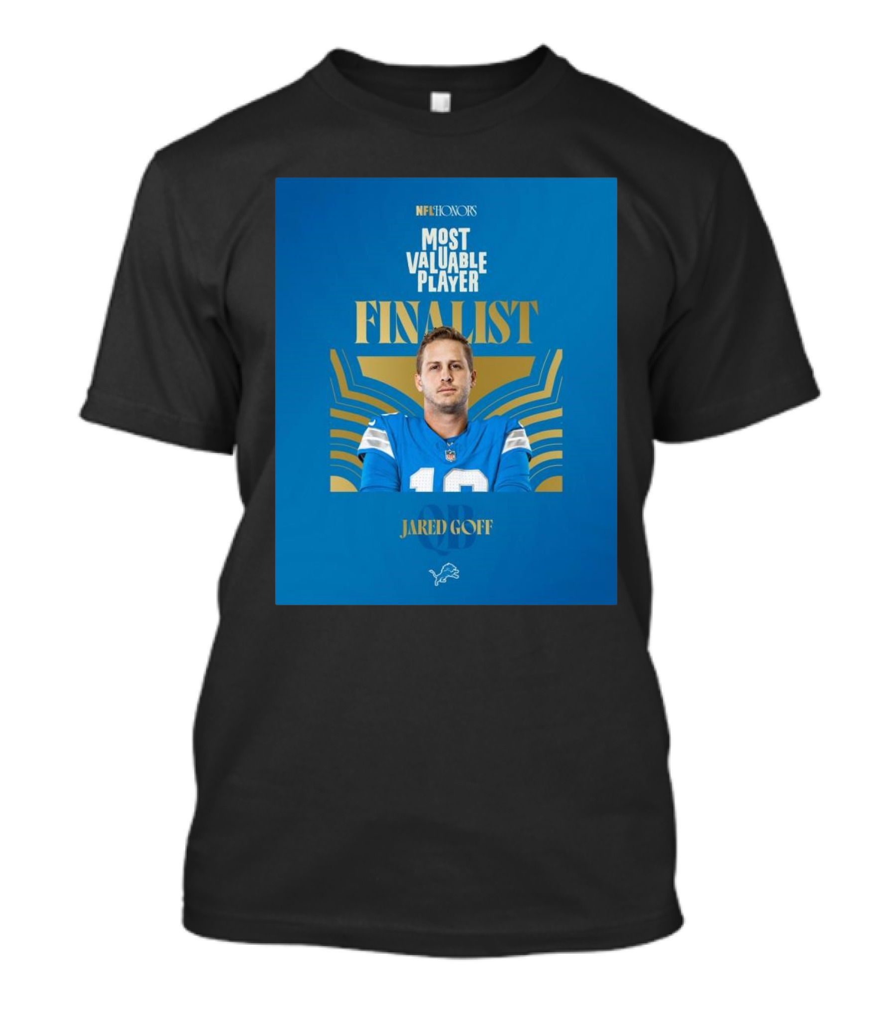 Detroit Lions Jared Goff Associated Press Most Valuable Player Finalist NFL Honors T-Shirt