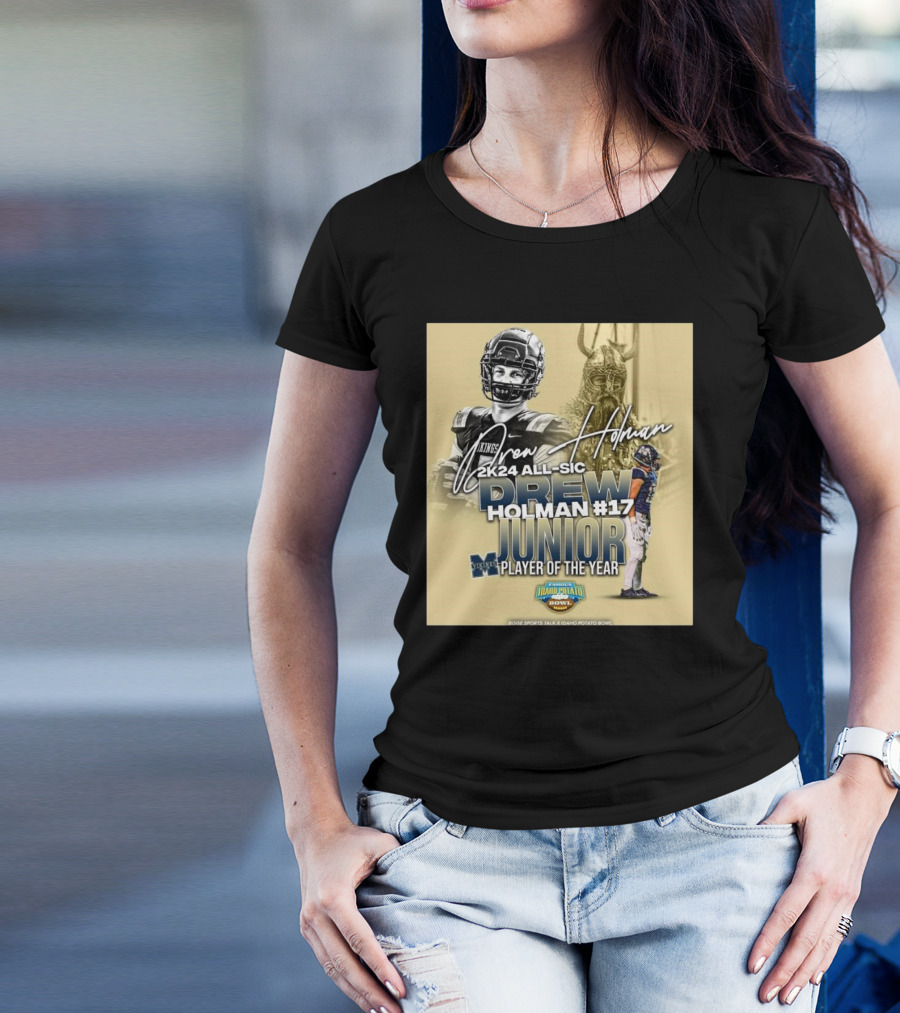 Drew Holman Middleton Middle School 2K24 All-SIC Holman #17 Junior Player Of The Year Signature T-Shirt