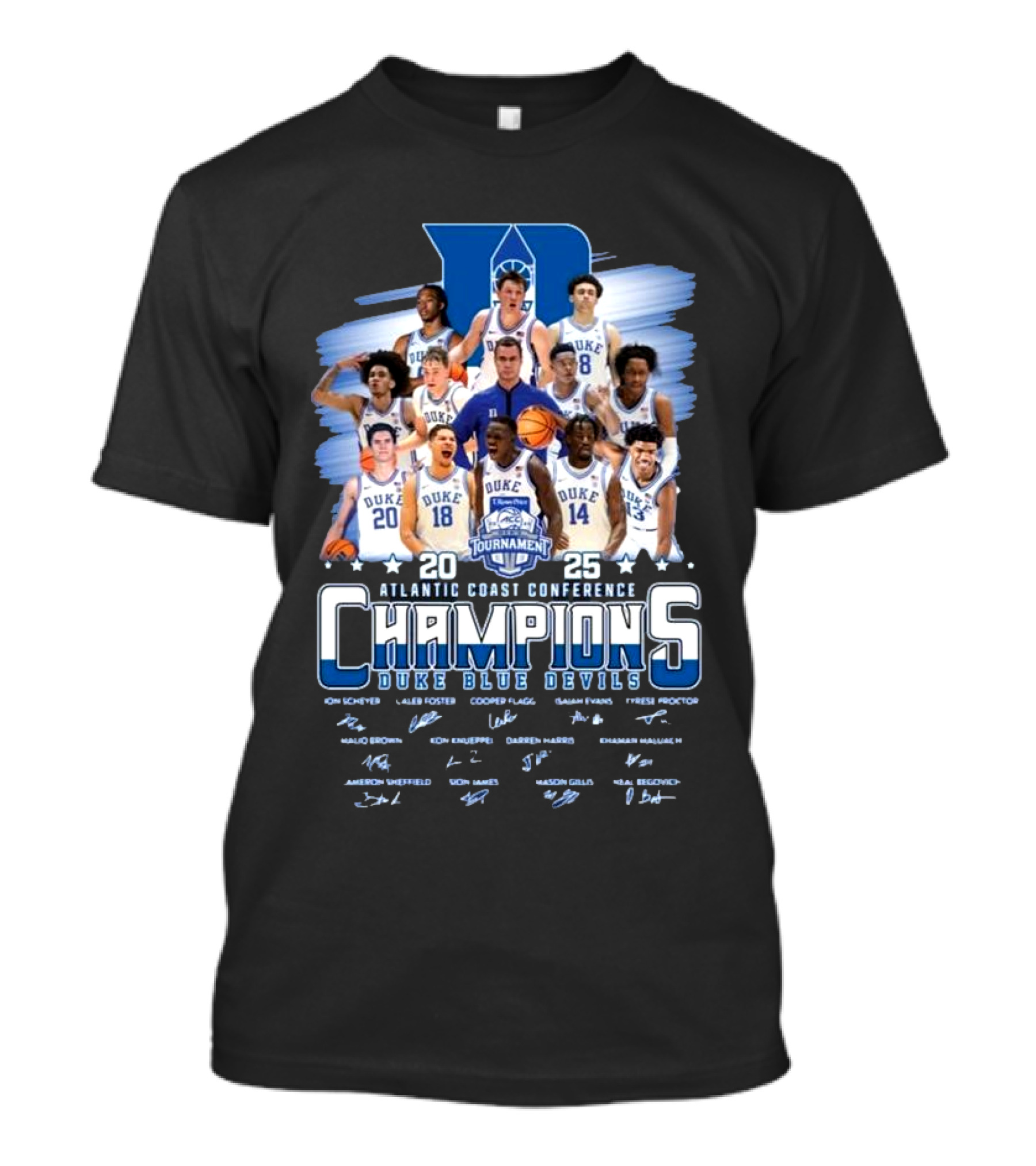 Duke Blue Devils 2025 Atlantic Coast Conference Champions Signature T-Shirt