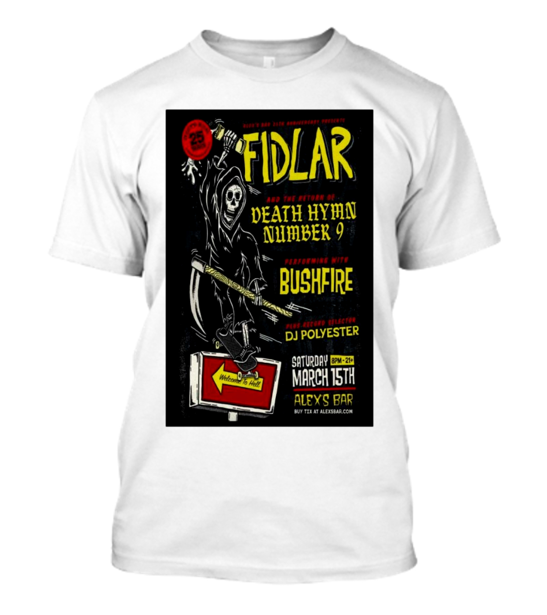 FIDLAR Alex’s Bar Long Beach CA March 15 2025 T-Shirt