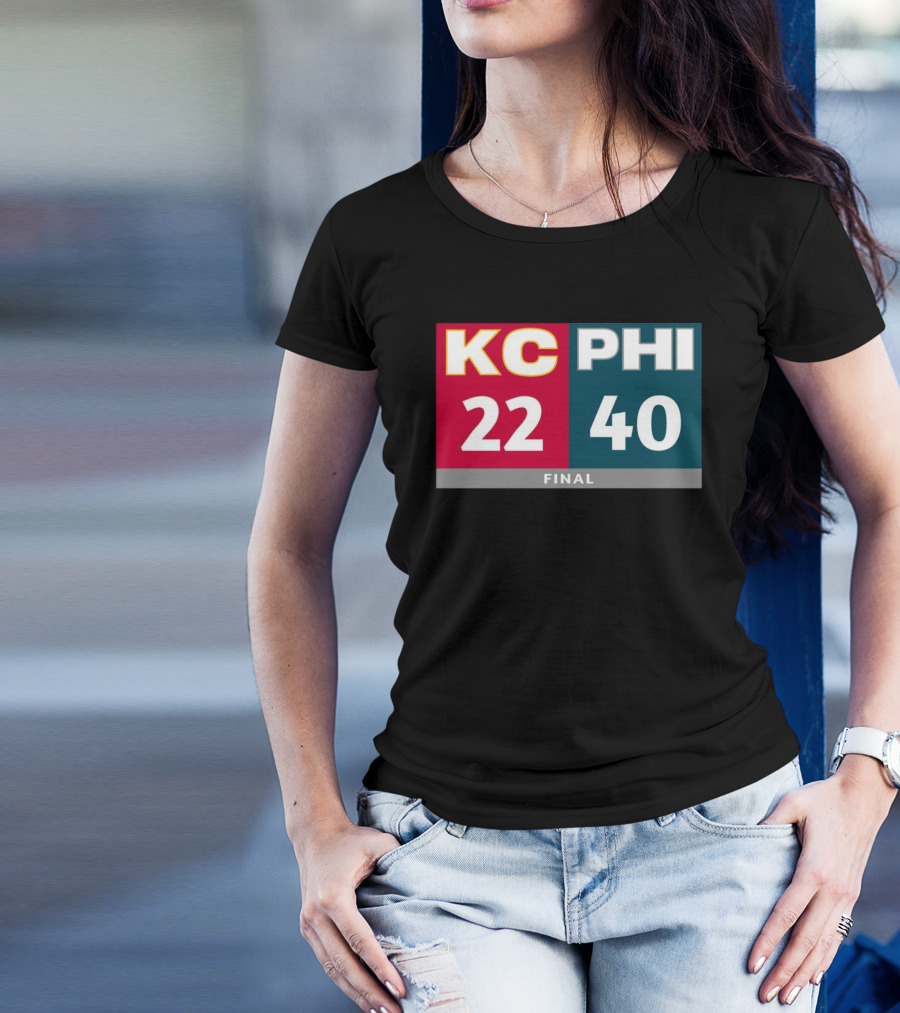 Final Score LIX KC 22-40 Eagles T-Shirt