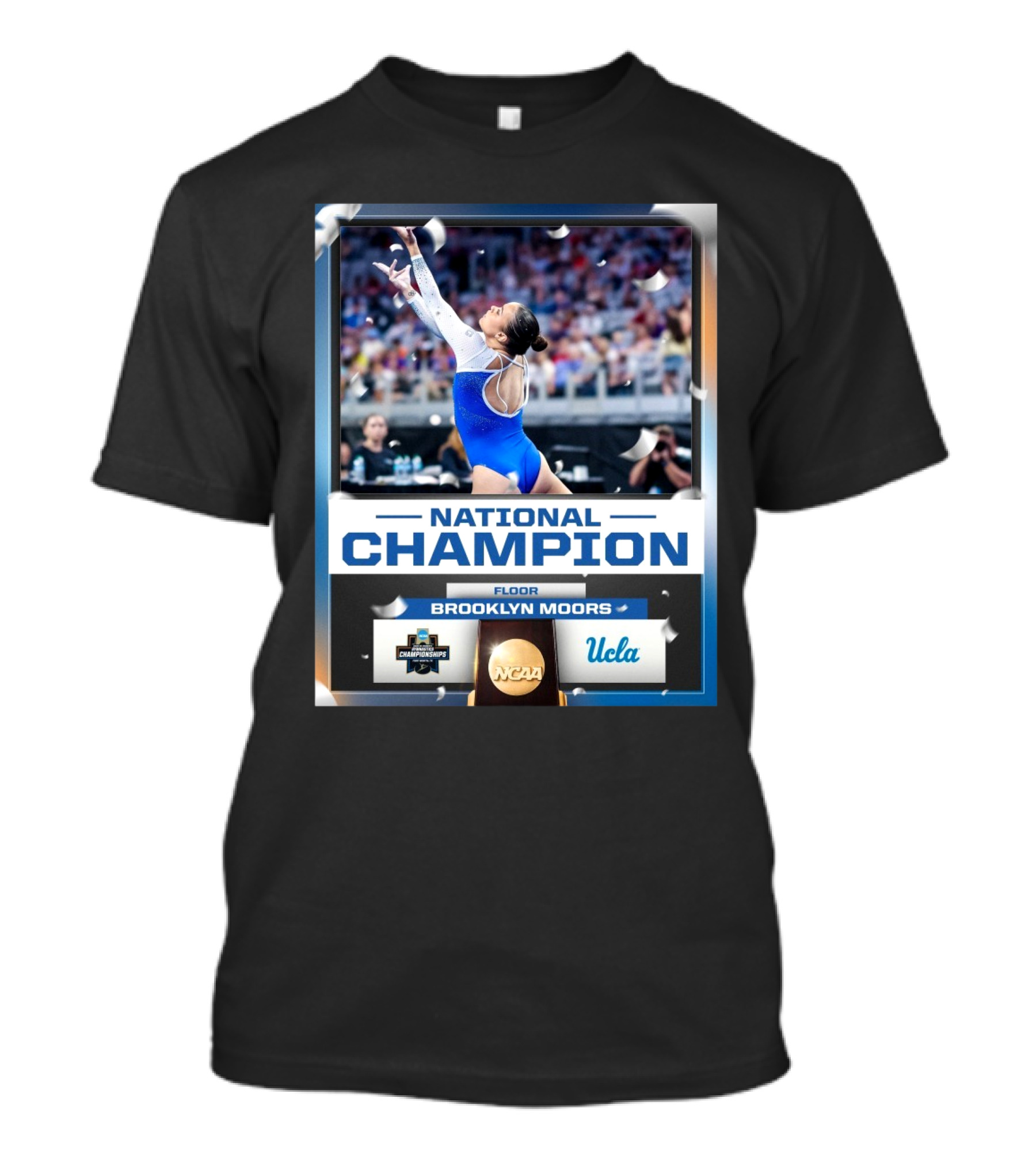 Floor National Champion Brooklyn Moors UCLA Bruins Gymnastics NCAA Championships T-Shirt