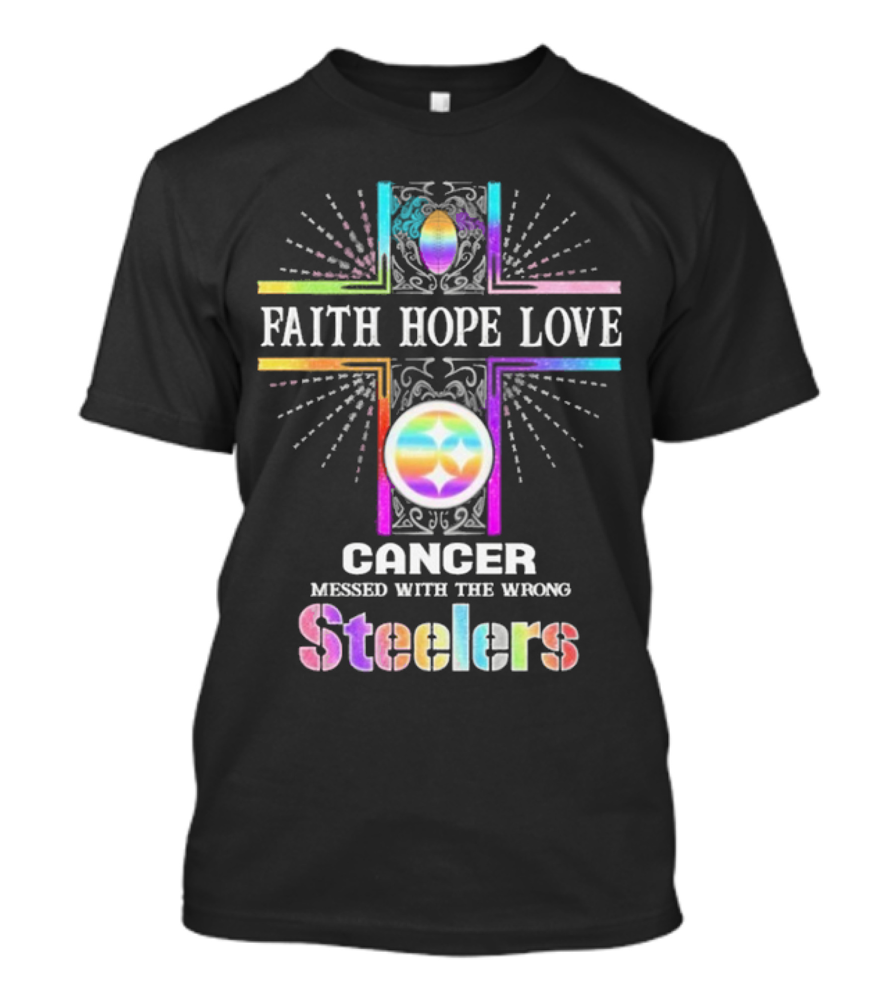 Faith Hope Love Cancer Messed With The Wrong Tampa Bay Buccaneers Pride T-Shirt