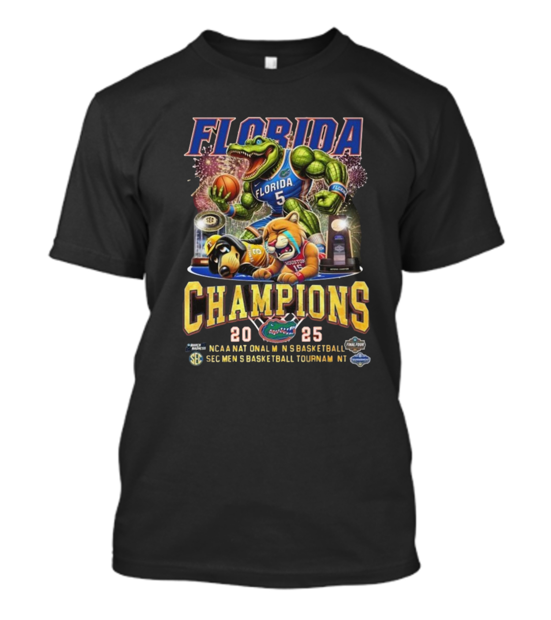 Florida Gators Basketball 2025 NCAA National Men Basketball X SEC Men’s Basketball Touranament Mascot T-Shirt