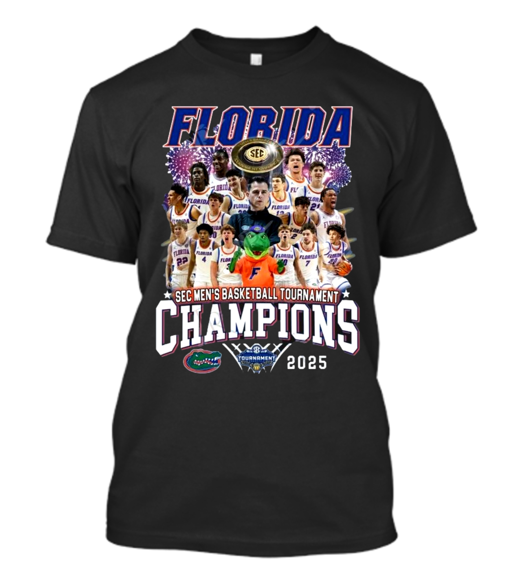 Florida Gators SEC Men’s Basketball Tournament Champions 2025 All Players T-Shirt