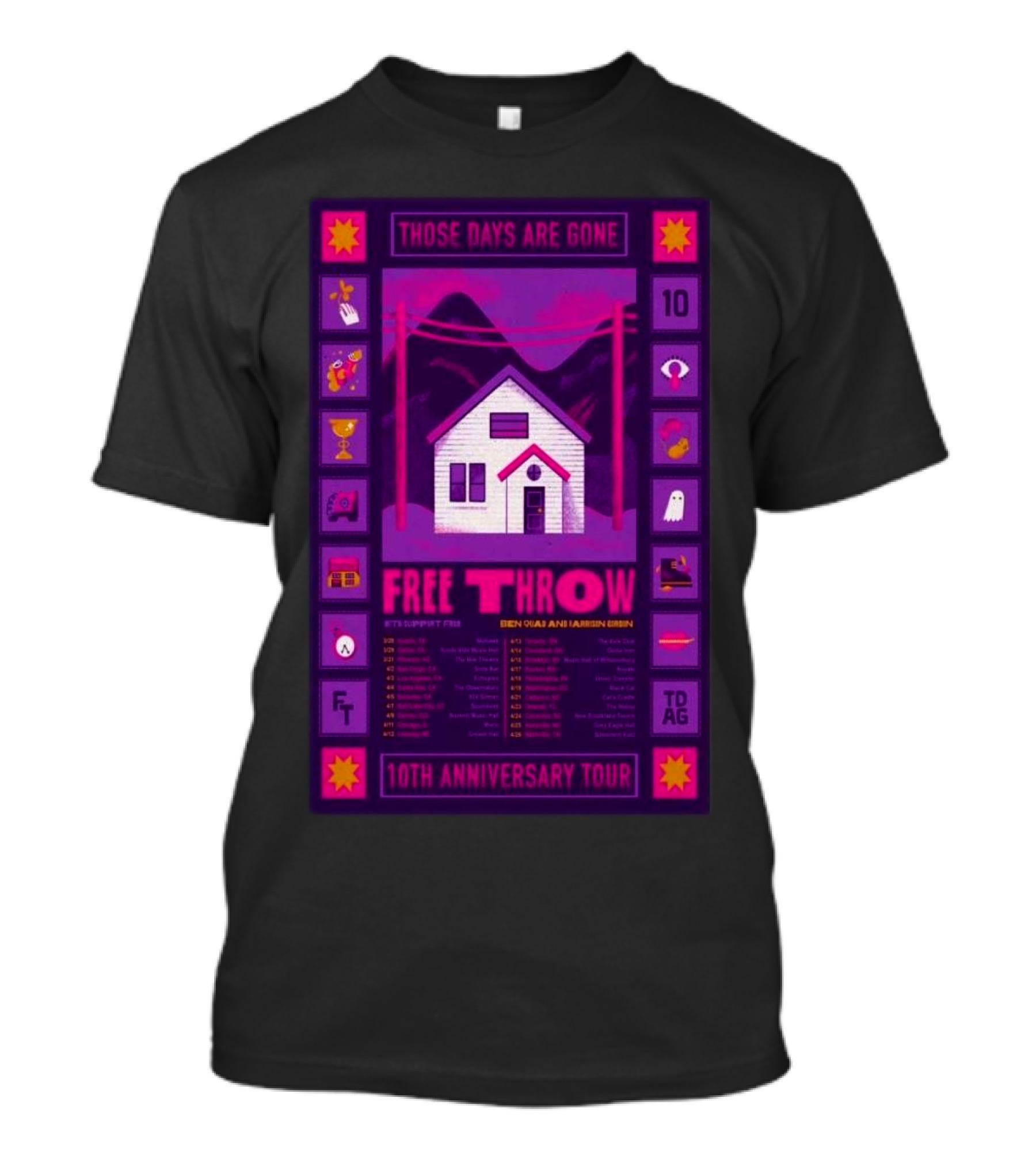 Free Throw 10th Anniversary Tour 2025 T-Shirt