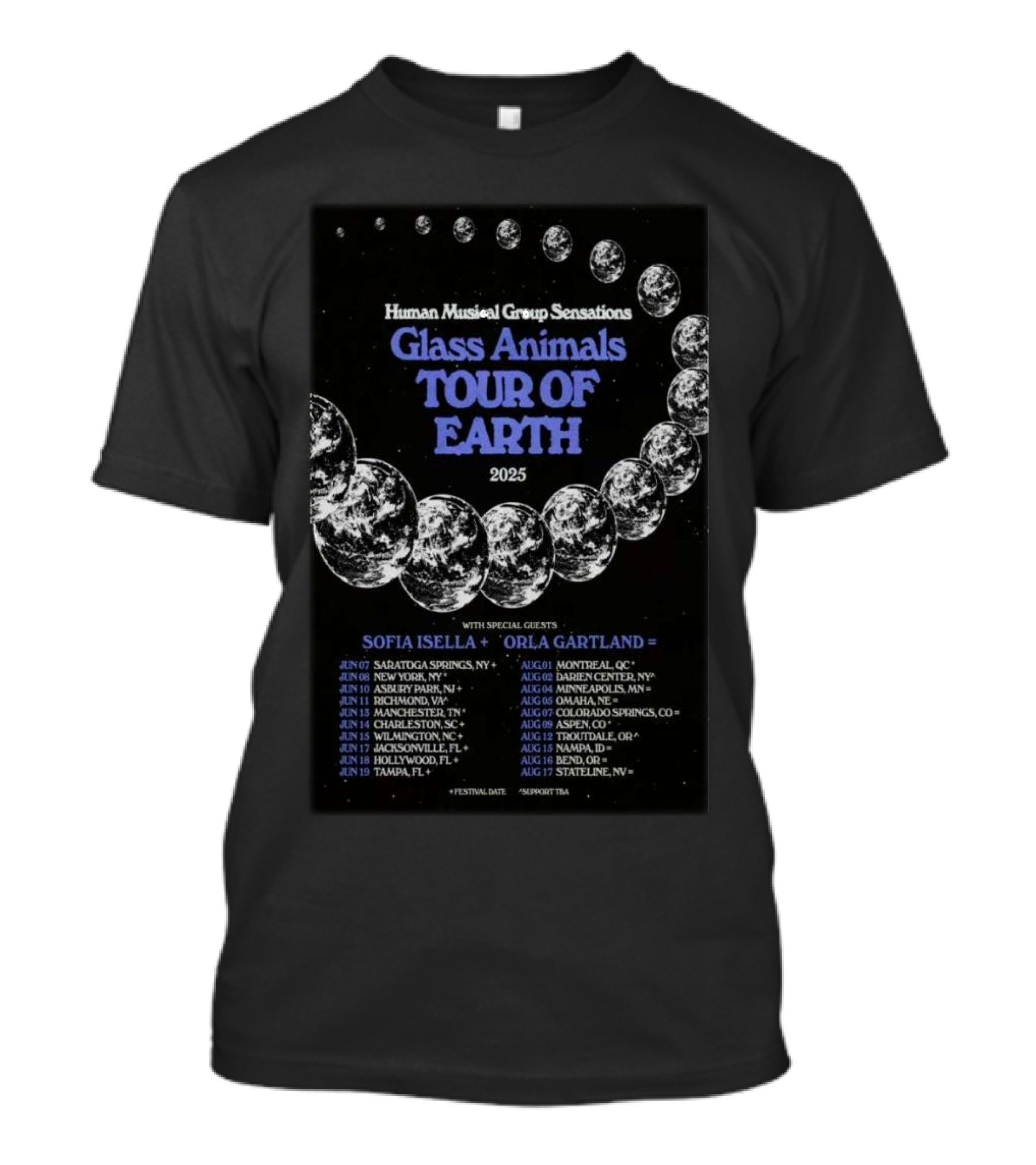 Glass Animals Tour Of Earth 2025 T-Shirt