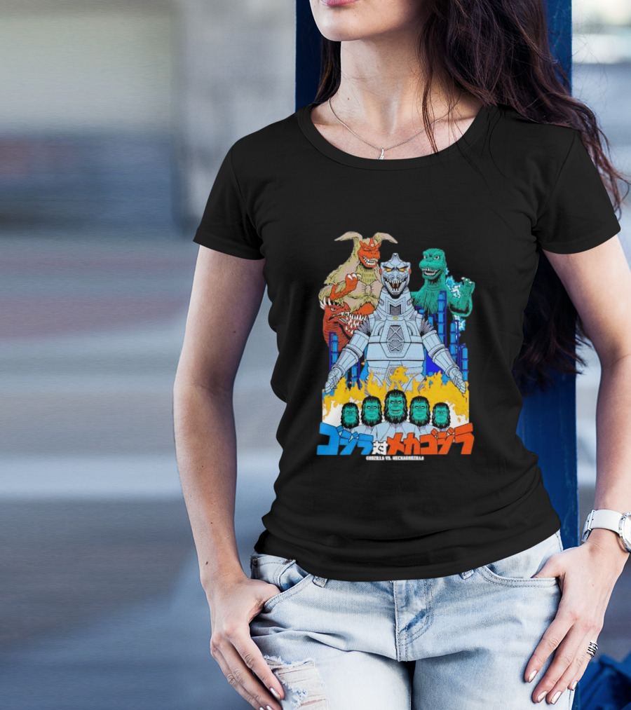 Godzilla Vs Mechagodzilla Alien Invasion T-Shirt