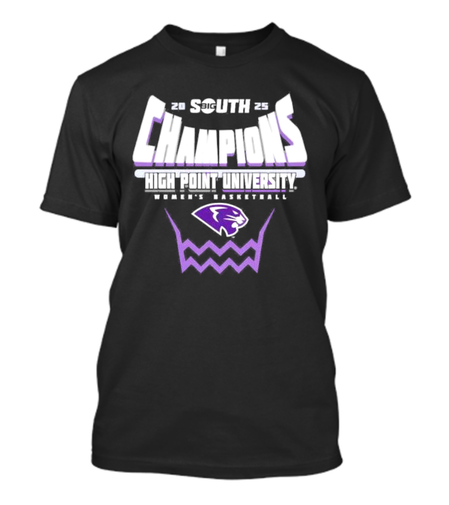 High Point Panthers 2025 Big South Women’s Basketball Conference Tournament Champions T-Shirt