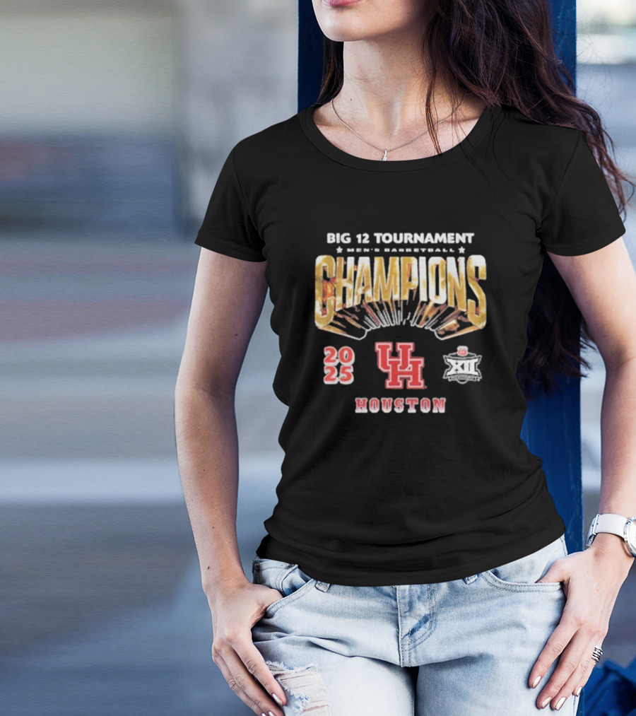 Houston Cougars 2025 Big 12 MBB Tournament Champions Streetwear T-Shirt