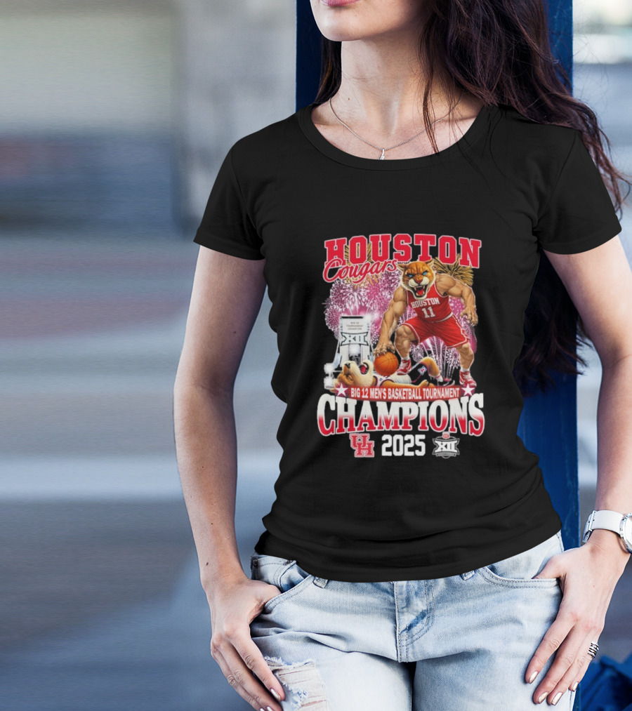 Houston Cougars Defeat Arizona Wildcats 2025 Big 12 Champions T-Shirt
