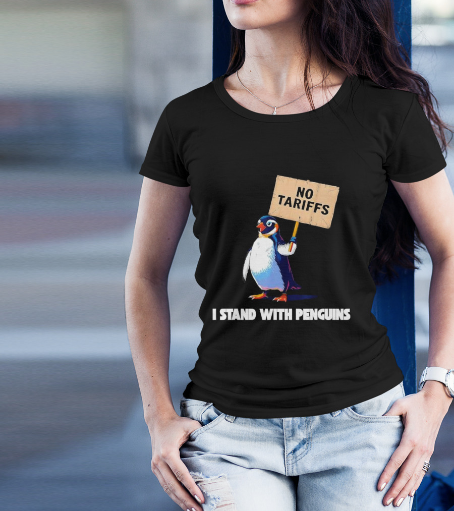 I Stand With Penguins No Tariffs Heard Island T-Shirt