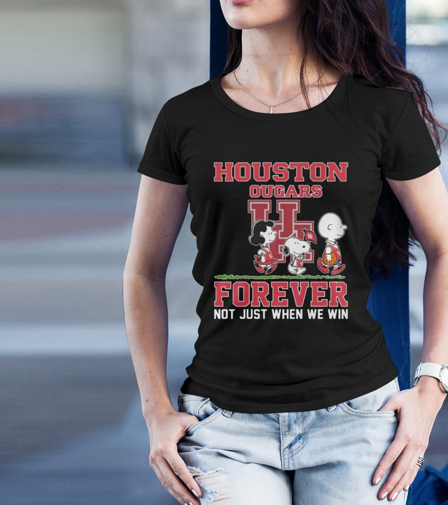Houston Cougars X Peanuts Forever Not Just When We Win 2025 T-Shirt