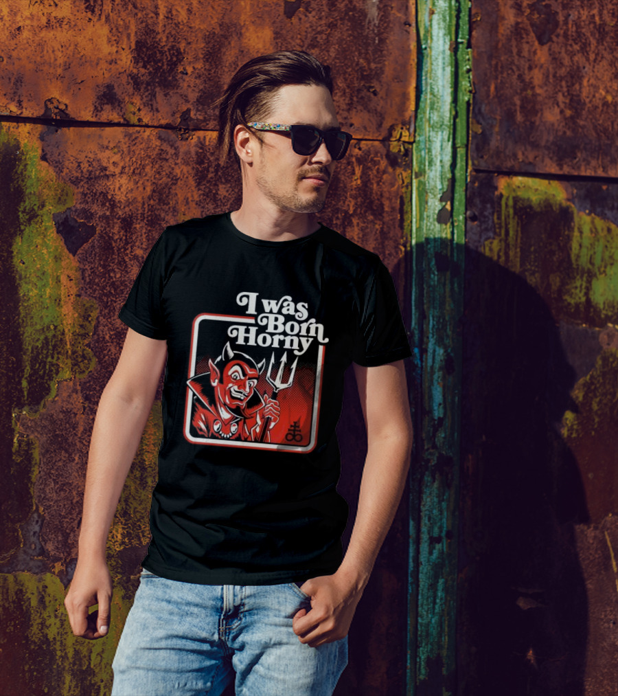 I Was Born Horny Red Demon T-Shirt