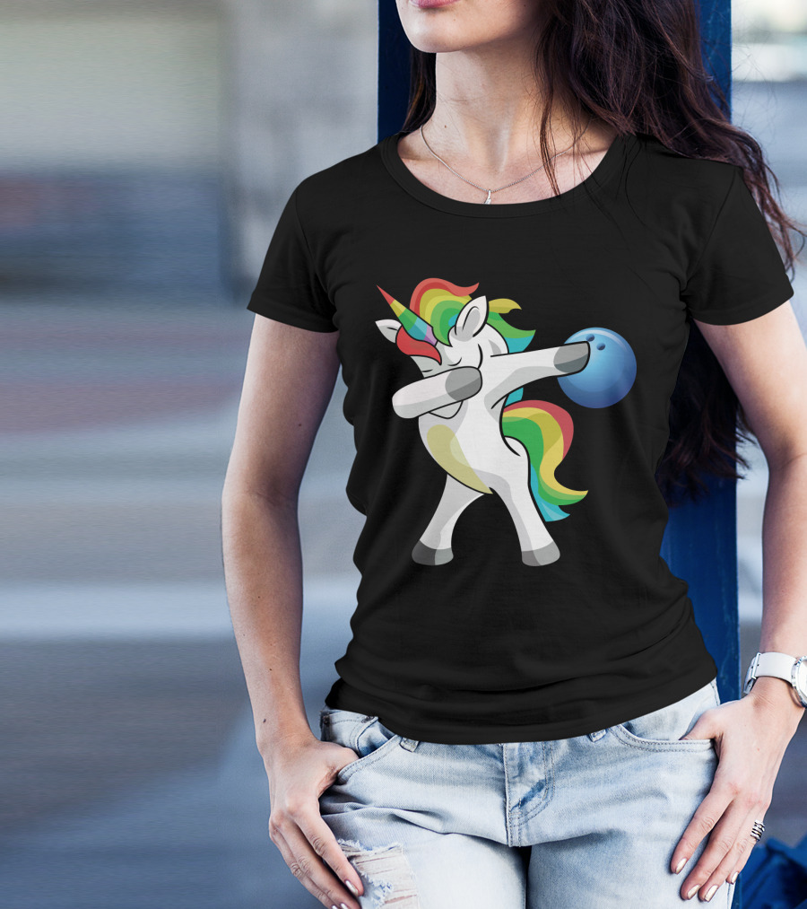 Dabbing Unicorn Bowling Lover T-Shirt