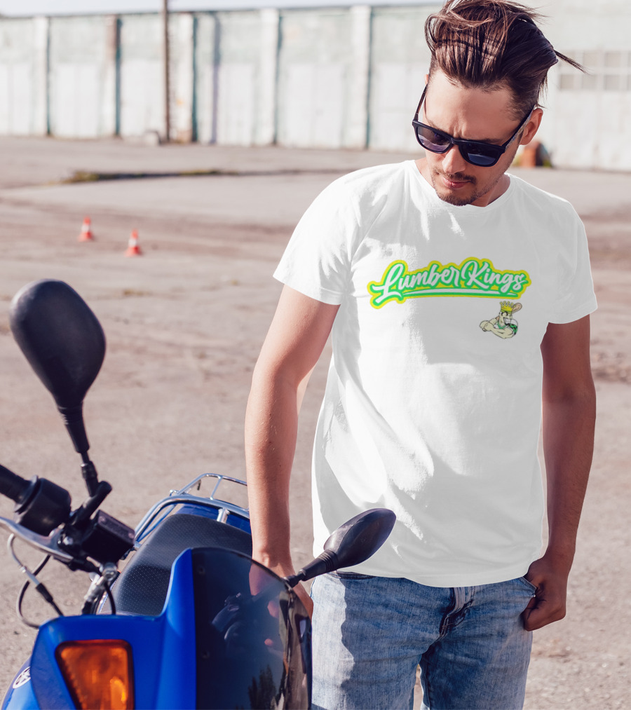 LumberKings Baseball Script With Crowned Bat Mascot T-Shirt