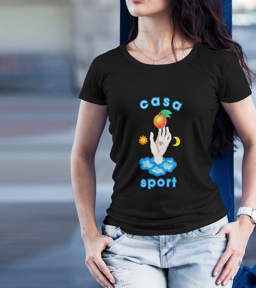 Casa Sport Hand And Eye With Sun Moon Clouds And Fruit T-Shirt