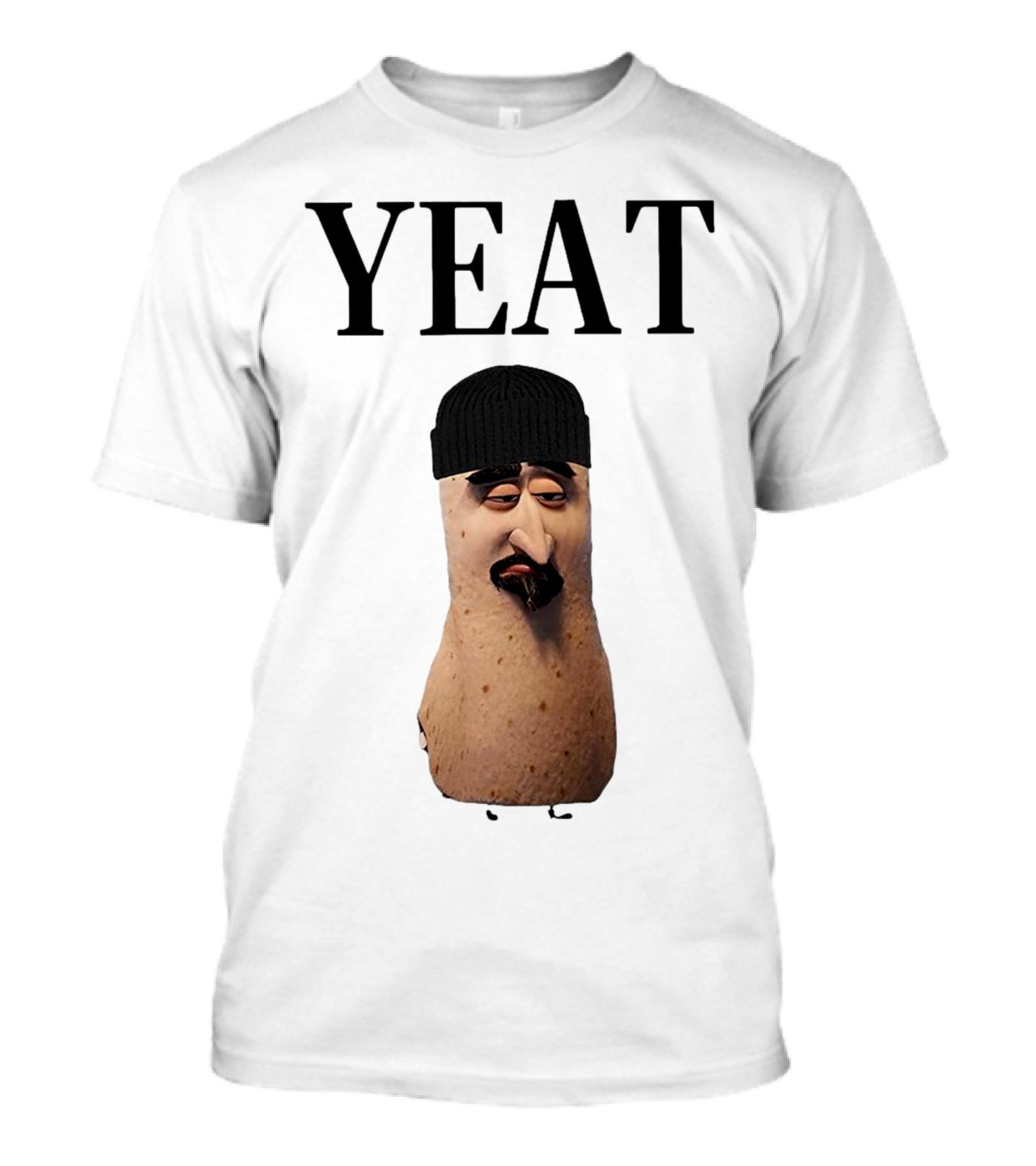 Yeat Luh Geeky Burrito Character With Beanie And Mustache T-Shirt