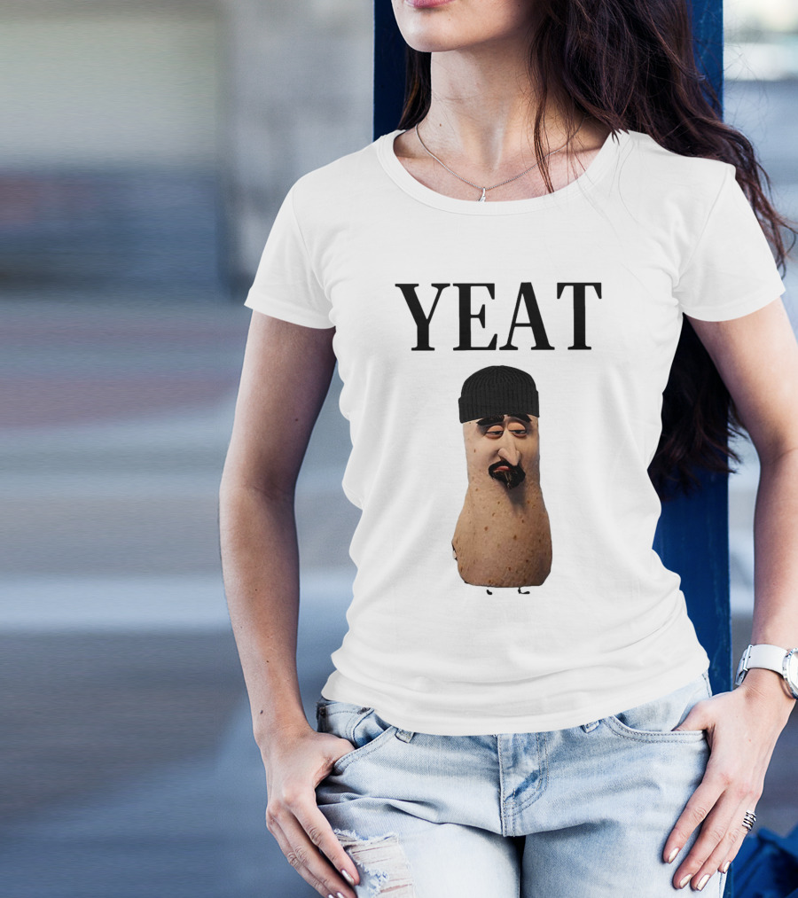 Yeat Luh Geeky Burrito Character With Beanie And Mustache T-Shirt