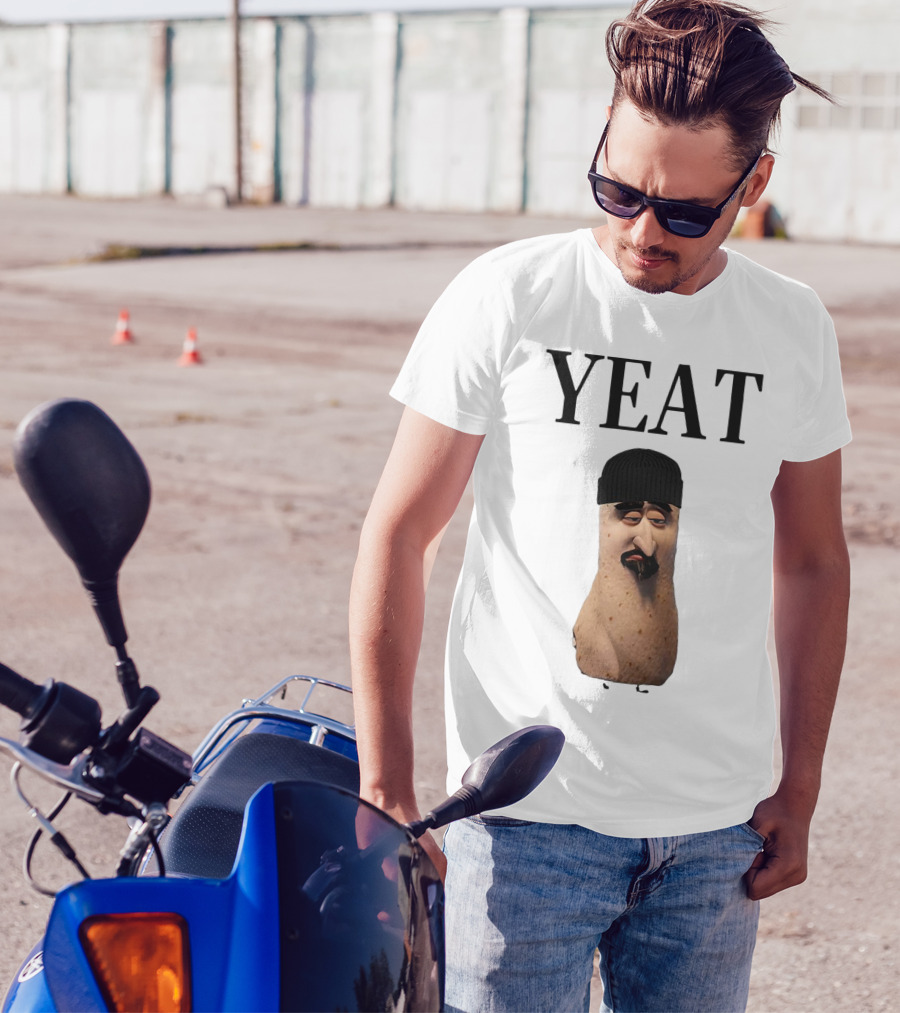 Yeat Luh Geeky Burrito Character With Beanie And Mustache T-Shirt