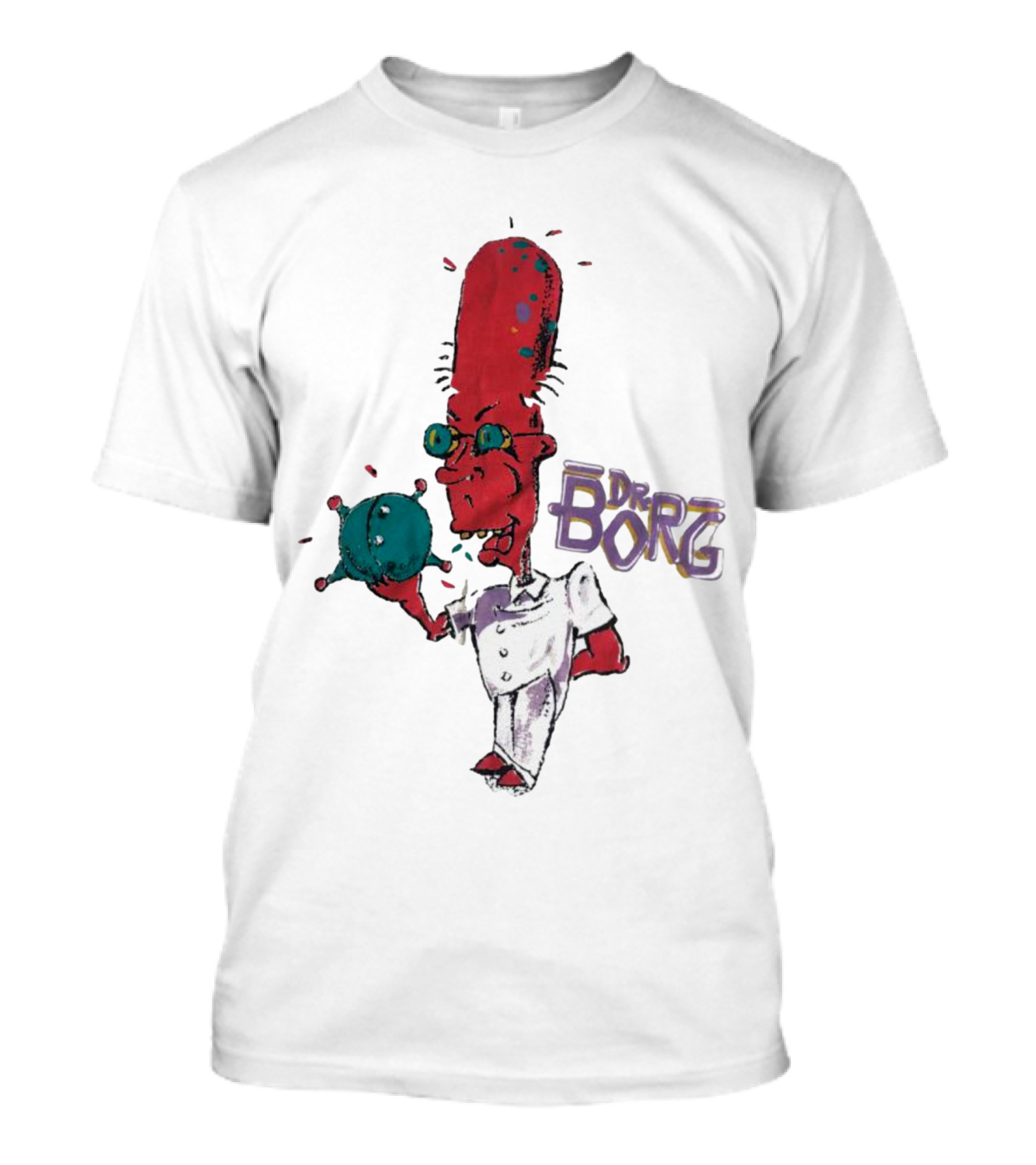 Dr Borg Mad Scientist Character With Green Bowling Ball T-Shirt