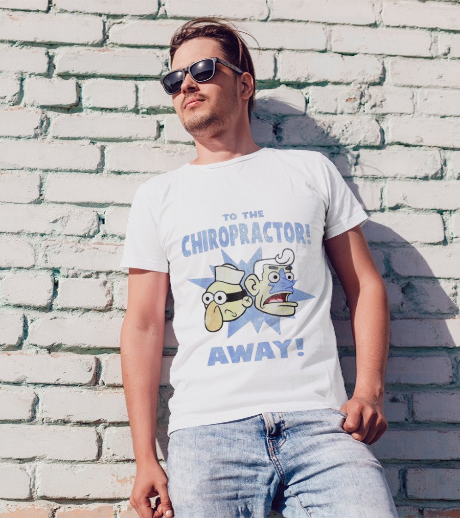 To The Chiropractor Away Cartoon Adventure Faces T-Shirt
