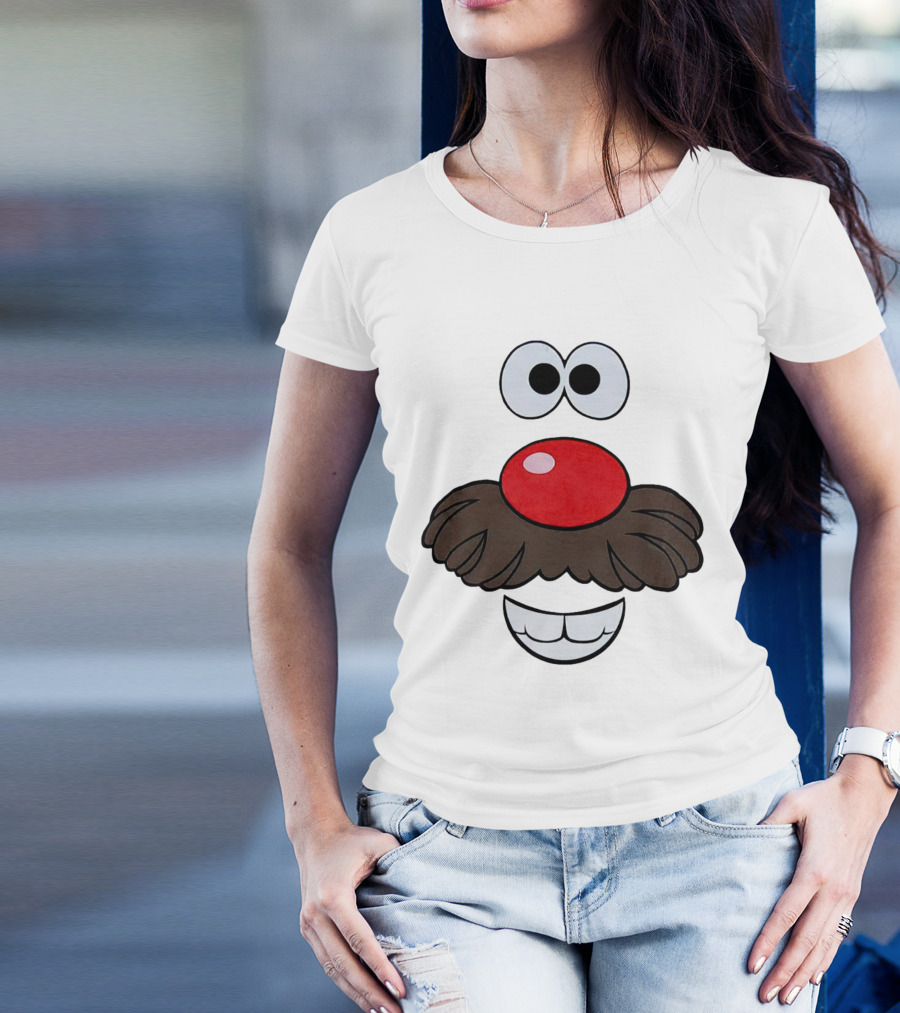 Mr. Potato Head Face Features Cartoon Eyes Nose Mouth T-Shirt