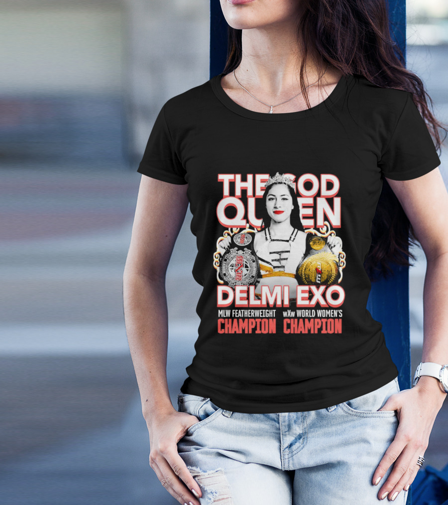 The God Queen Delmi Exo MLW Featherweight WXw World Women's Champion T-Shirt