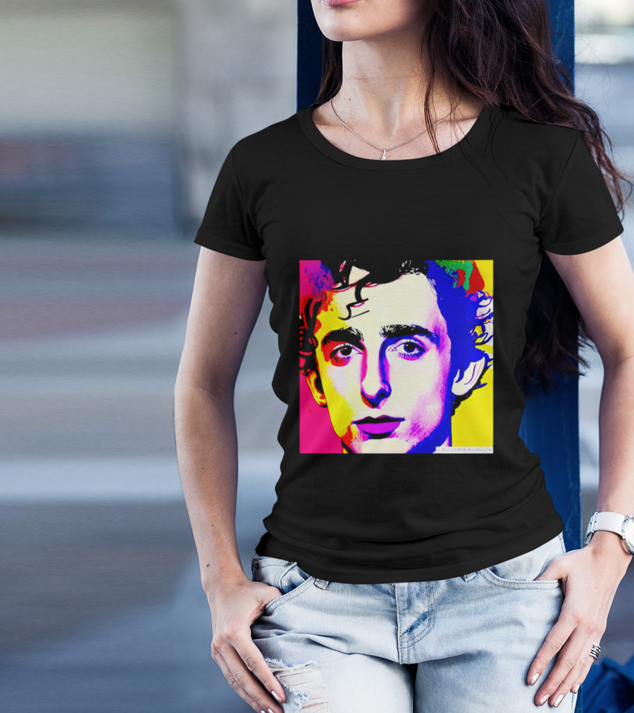 Timothee Chalamet Pop Art Portrait Multicolored Andy Warhol T-Shirt
