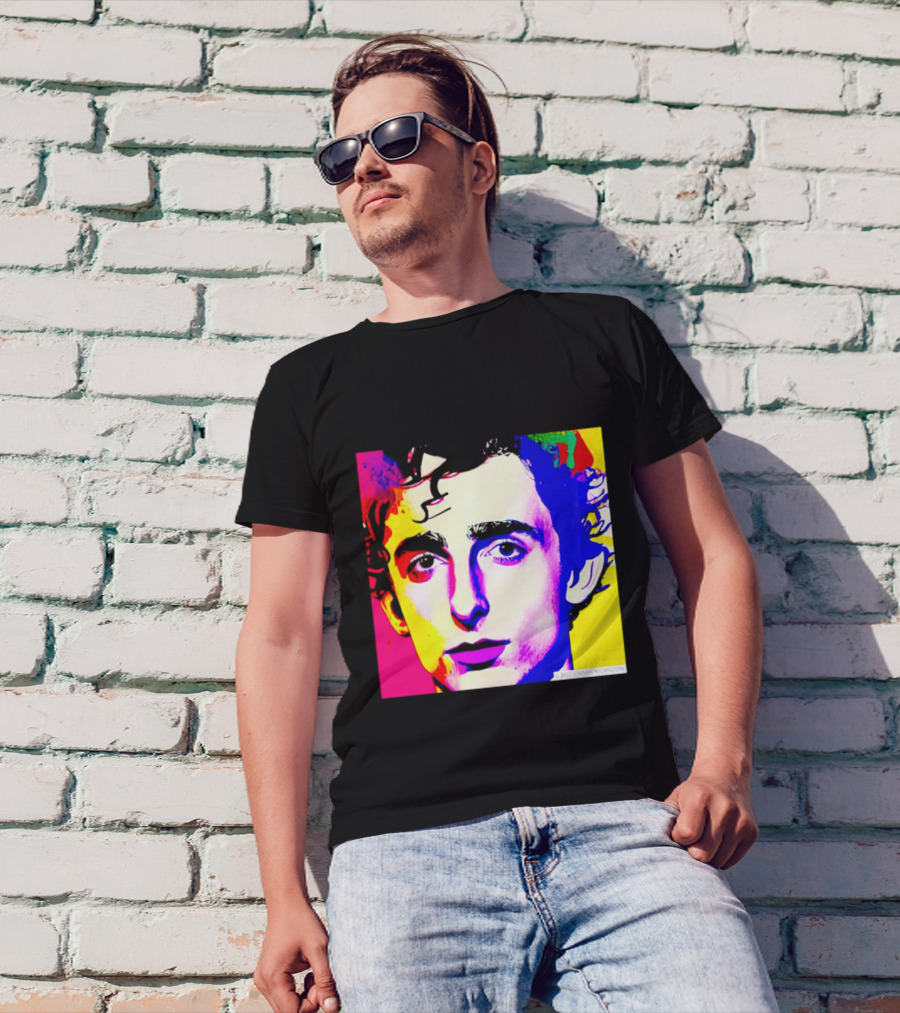 Timothee Chalamet Pop Art Portrait Multicolored Andy Warhol T-Shirt