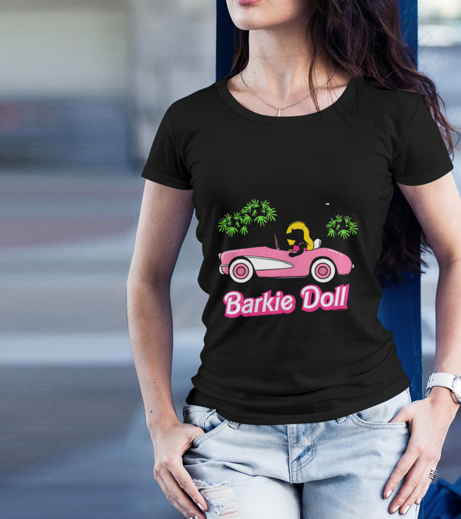 Barkie Doll Convertible Car Blonde Driver T-Shirt
