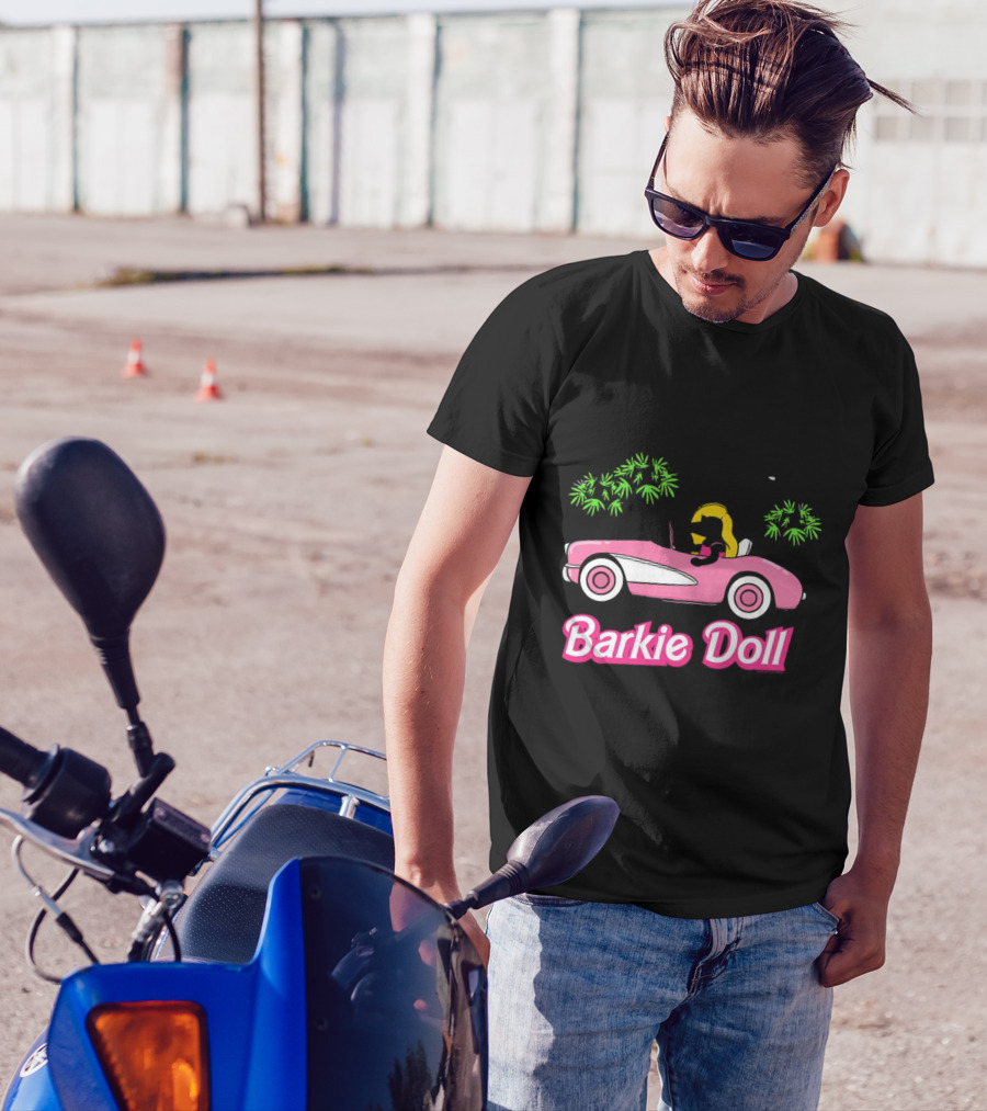 Barkie Doll Convertible Car Blonde Driver T-Shirt