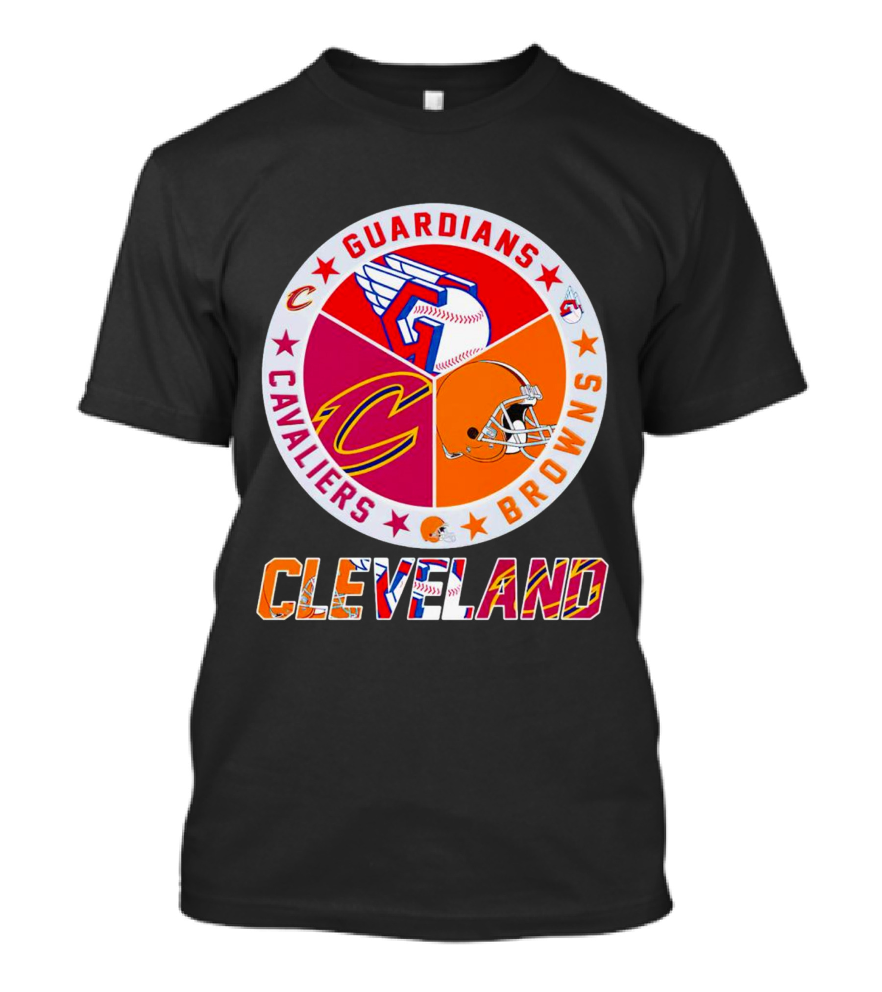 Cleveland Guardians Cavaliers Browns Logo Circle T-Shirt