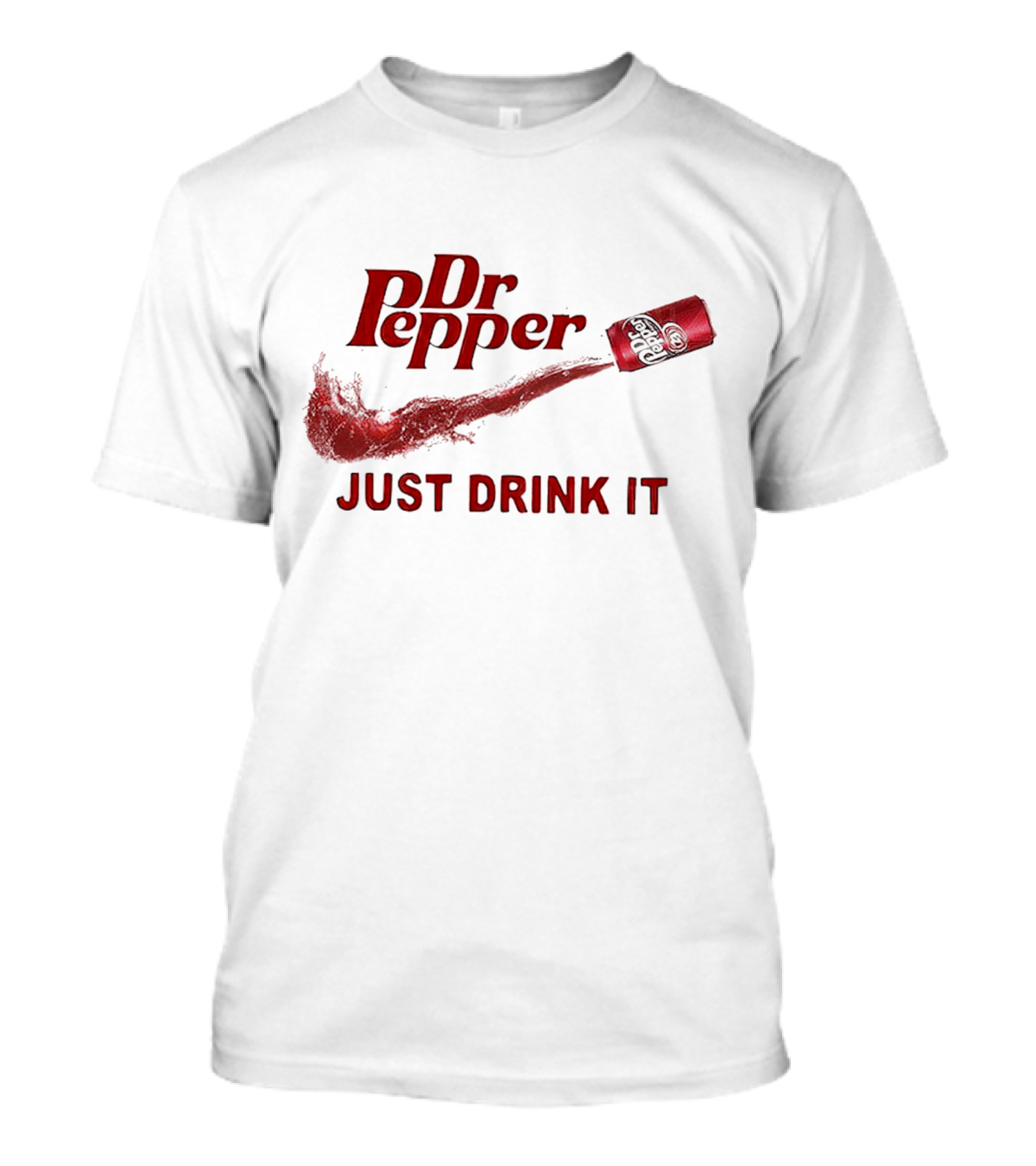 Dr Pepper Just Drink It Red Can Swoosh T-Shirt