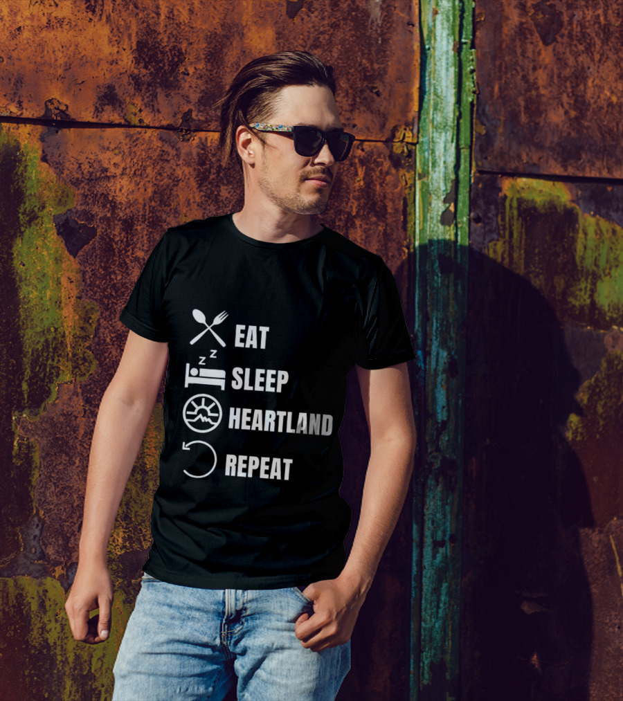 Eat Sleep Heartland Repeat Dining Sleeping Cycle T-Shirt