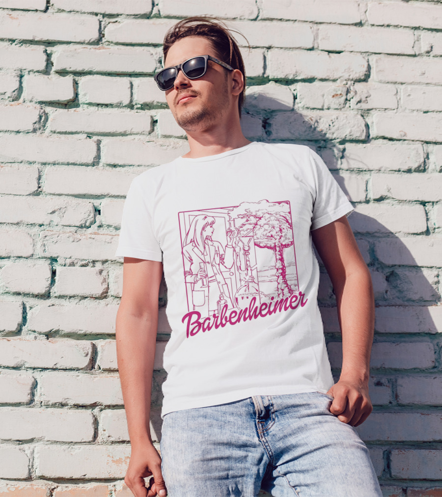 Barbenheimer Scientist And Explosion Scene T-Shirt