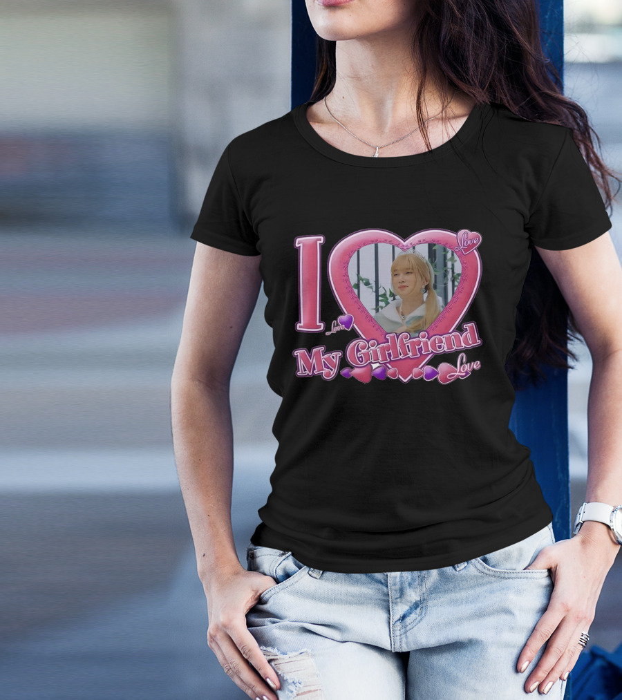 I Love My Girlfriend Love Heart Frame T-Shirt