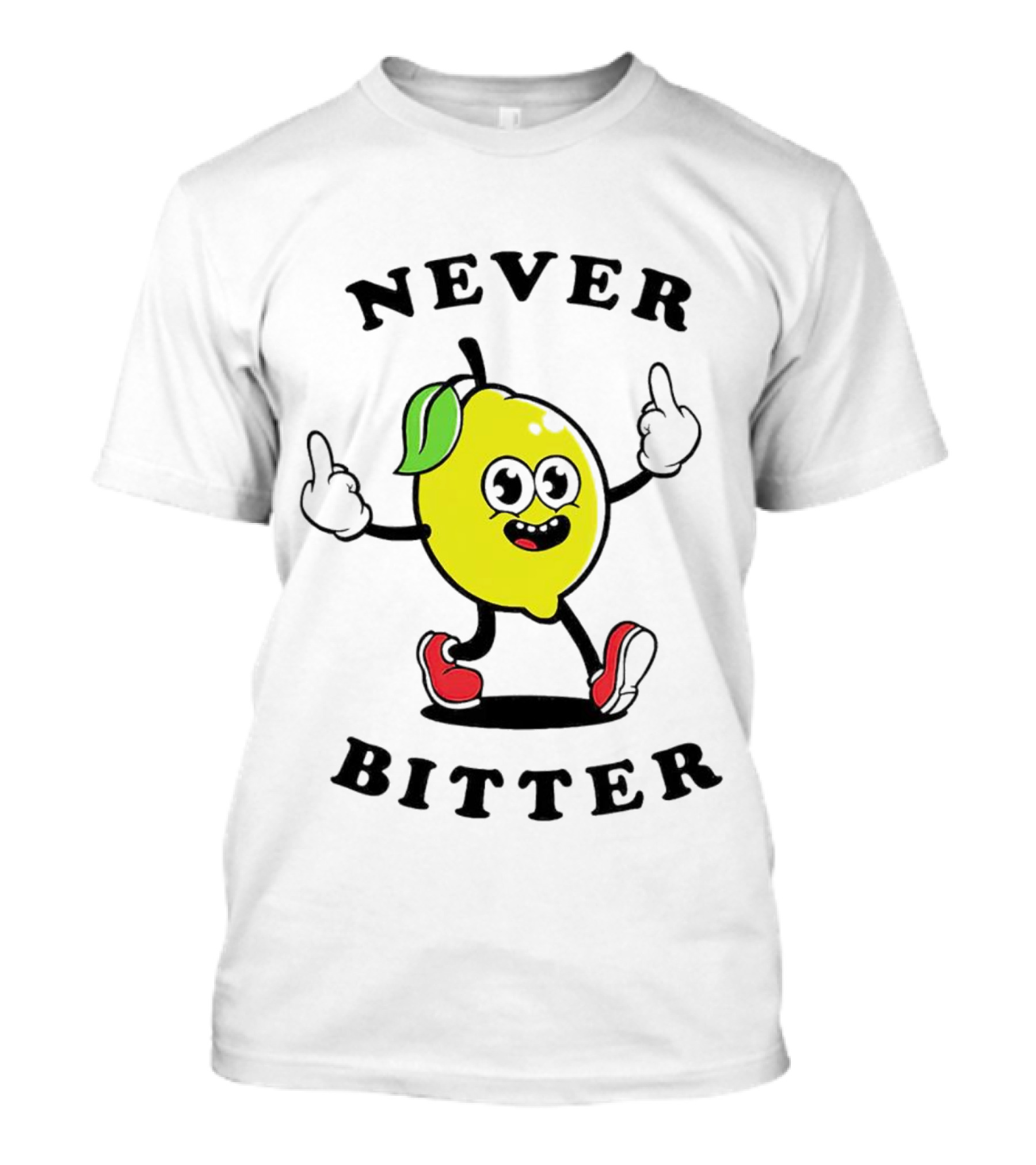 Lemon Never Bitter Playful Character With Upraised Hands T-Shirt