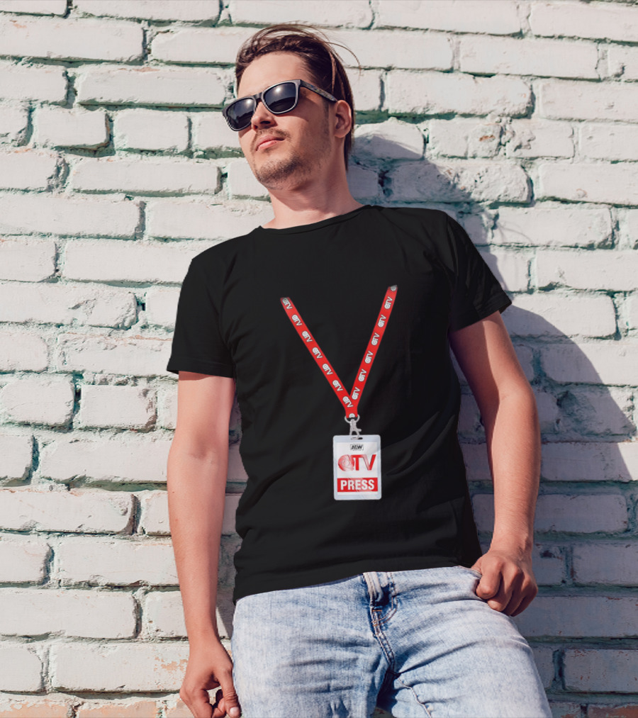 AEW QTV Press Pass Lanyard By QT Marshall T-Shirt