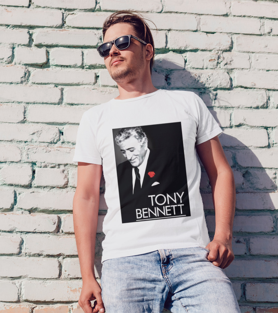 Tony Bennett Thank You For The Memories With Red Rose T-Shirt