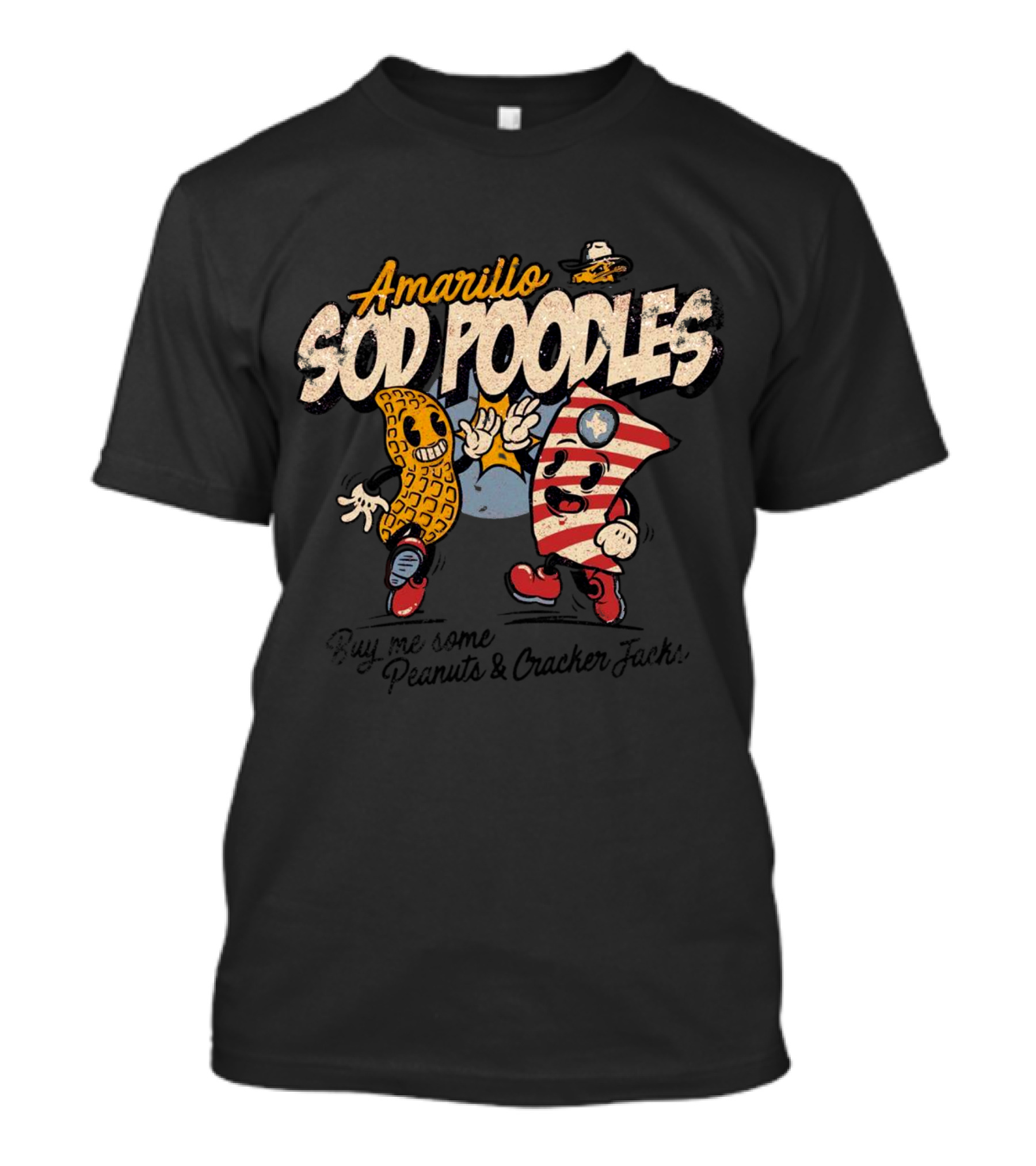 Amarillo Sod Poodles Buy Me Some Peanuts And Cracker Jacks T-Shirt