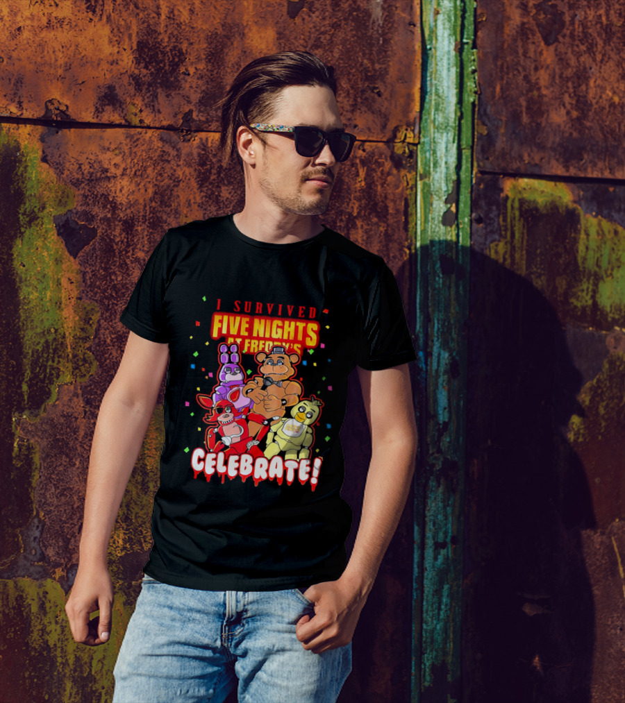 I Survived Five Nights At Freddy’s Celebrate Freddy Bonnie Chica Foxy T-Shirt